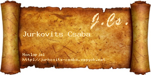 Jurkovits Csaba névjegykártya